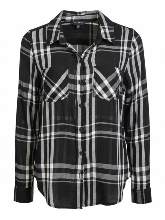 Lucky Brand Tops - Lucky Brand Black & White Plaid Button-Up Shirt